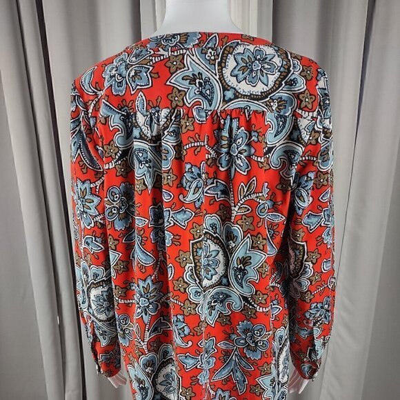 Ann Taylor Loft Women's Multi Color Half Button Front Shift Dress Shirt Size M - Picture 4 of 12